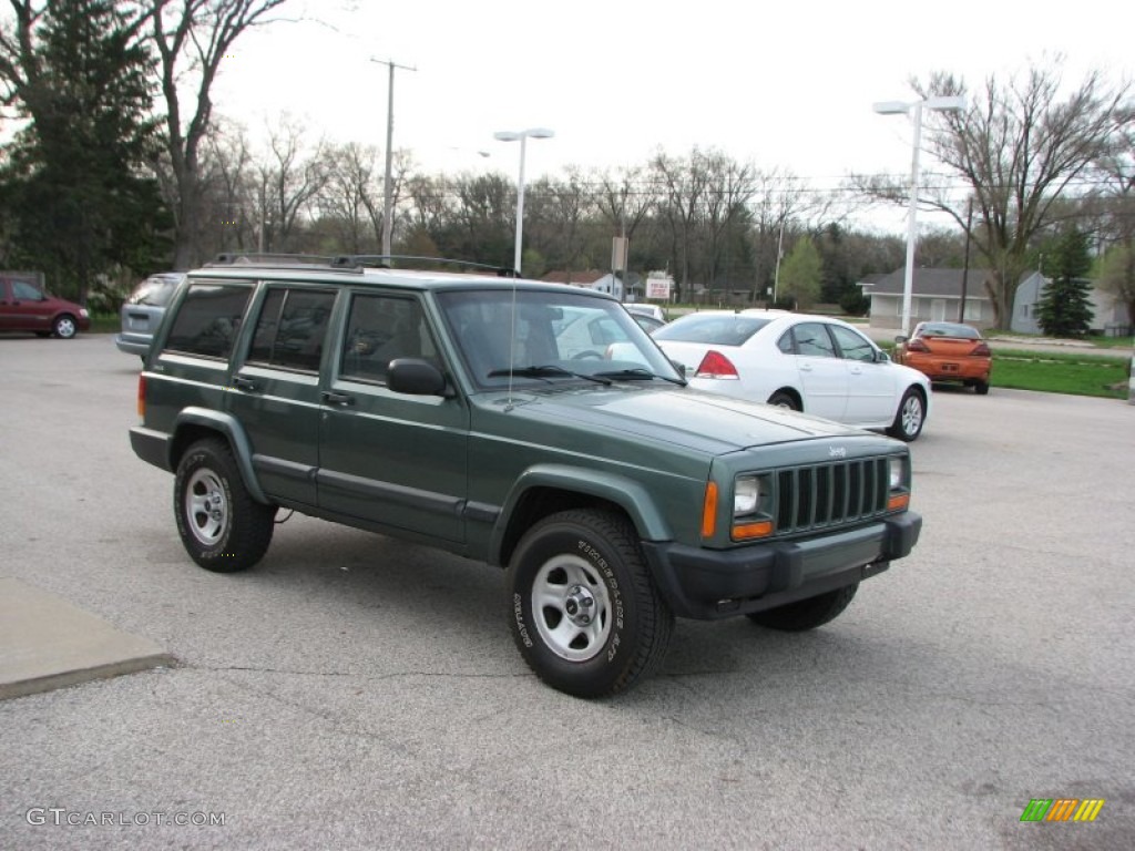 2000 Cherokee Sport 4x4 - Forest Green Pearl / Agate Black photo #3