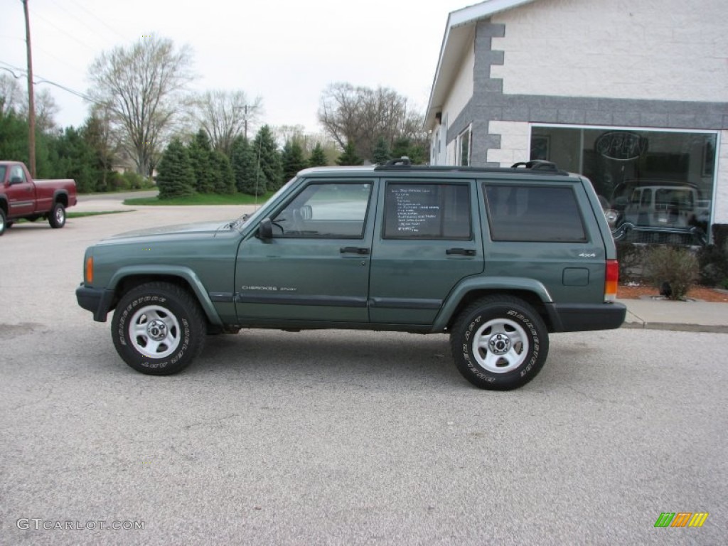 2000 Cherokee Sport 4x4 - Forest Green Pearl / Agate Black photo #8
