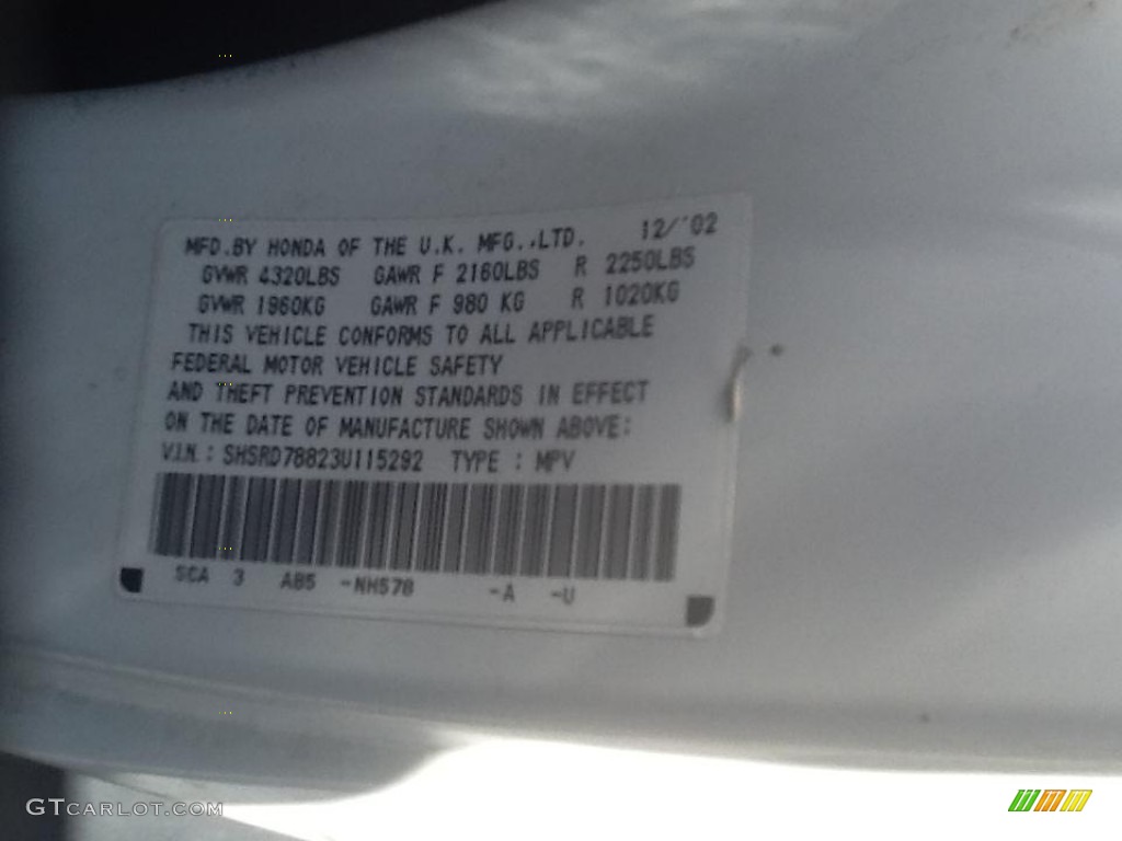 2003 CR-V EX 4WD - Taffeta White / Gray photo #6