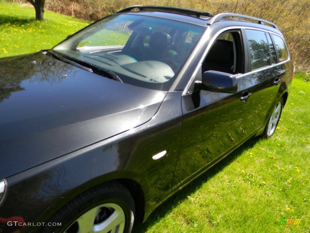 2008 5 Series 535xi Sports Wagon - Black Sapphire Metallic / Black photo #43