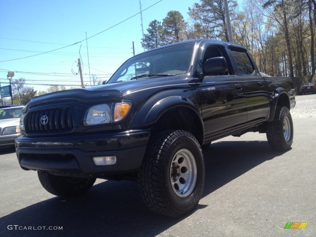 2003 Tacoma V6 PreRunner Double Cab - Black Sand Pearl / Charcoal photo #1
