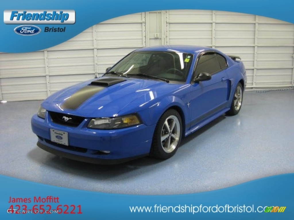 2003 Mustang Mach 1 Coupe - Sonic Blue Metallic / Dark Charcoal photo #2