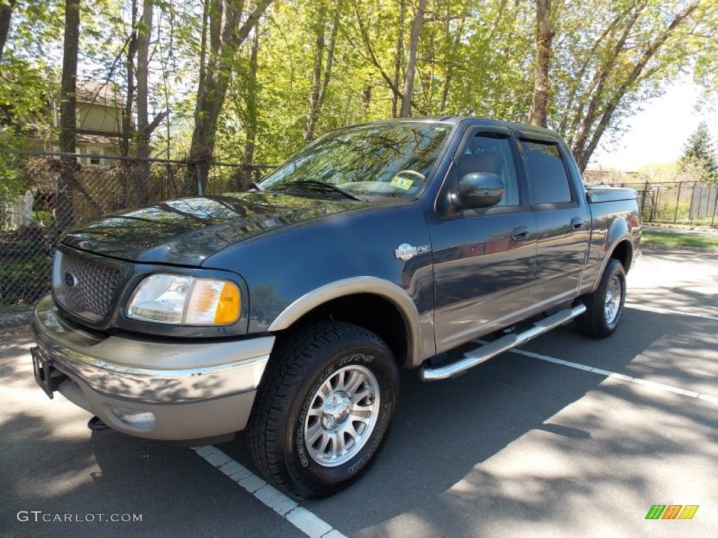 2003 F150 King Ranch SuperCrew 4x4 - Charcoal Blue Metallic / Castano Brown Leather photo #1