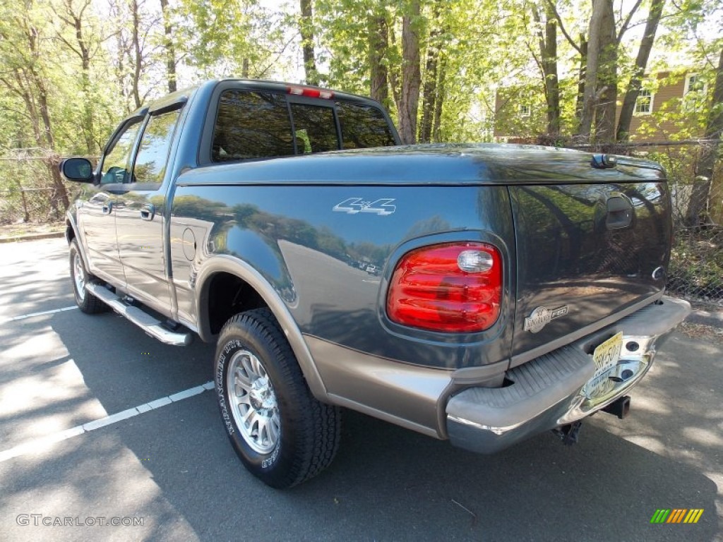 2003 F150 King Ranch SuperCrew 4x4 - Charcoal Blue Metallic / Castano Brown Leather photo #3