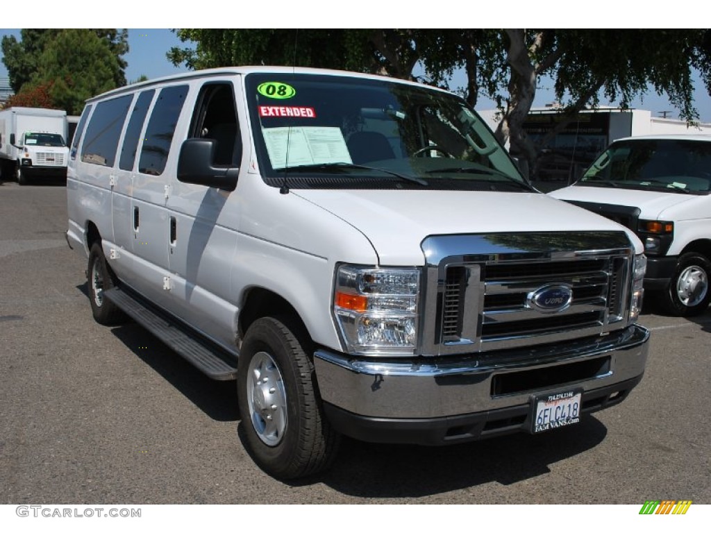 2008 E Series Van E350 Super Duty XLT Extended Passenger - Oxford White / Medium Flint photo #1