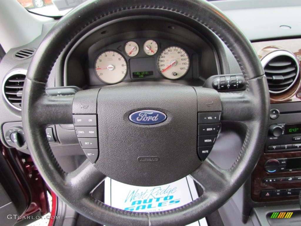 2005 Ford Freestyle Limited AWD Black Steering Wheel Photo #80663915