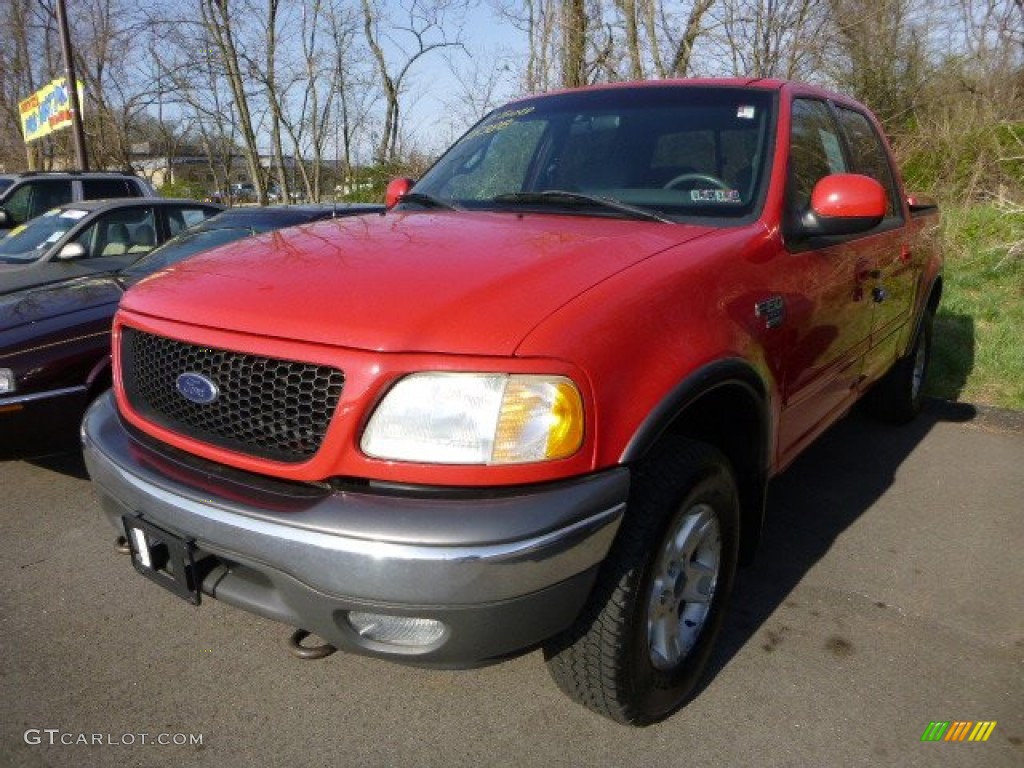 Bright Red 2002 Ford F150 FX4 SuperCrew 4x4 Exterior Photo #80664181