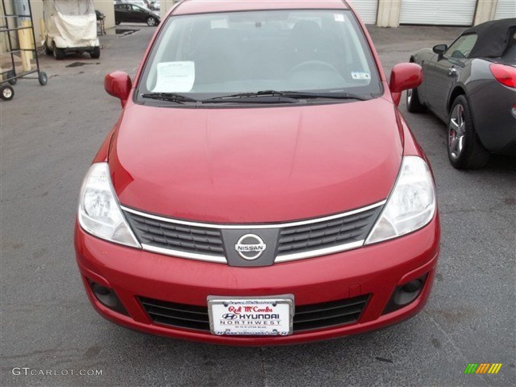 2009 Versa 1.8 S Sedan - Red Brick / Charcoal photo #1