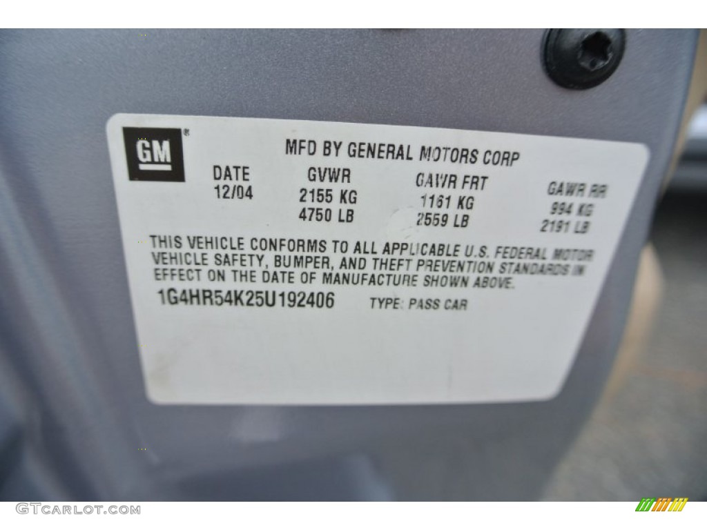 2005 Buick LeSabre Limited Info Tag Photo #80666035