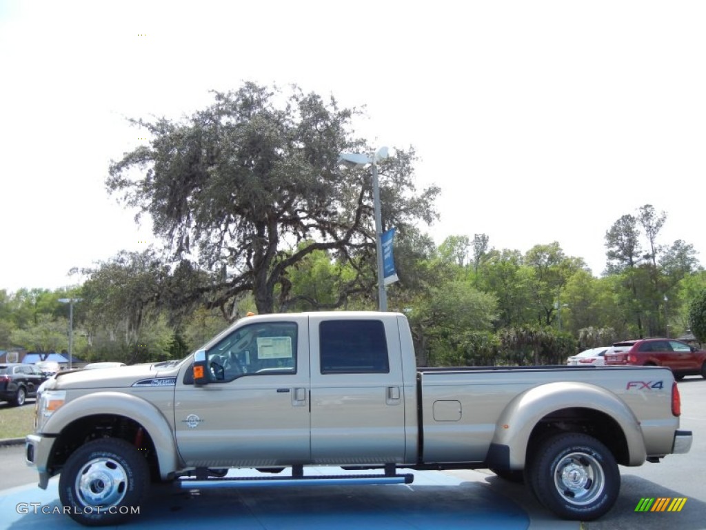 Pale Adobe Metallic 2013 Ford F450 Super Duty Lariat Crew Cab 4x4 Exterior Photo #80667480