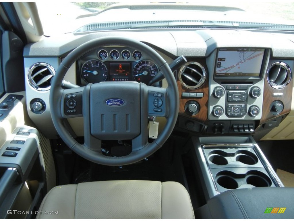 2013 Ford F450 Super Duty Lariat Crew Cab 4x4 Adobe Dashboard Photo #80667645
