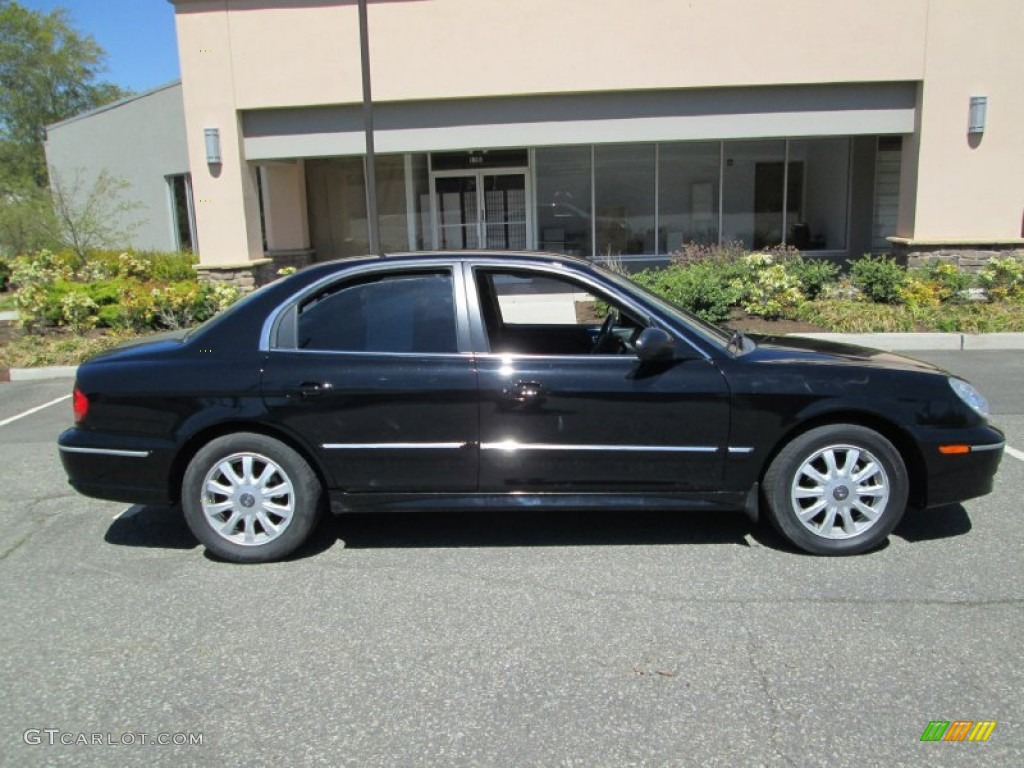 2003 Sonata GLS V6 - Ebony Black / Black photo #9