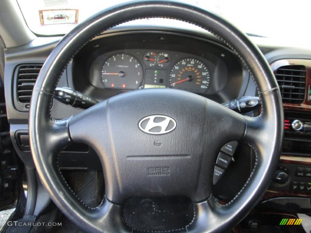 2003 Sonata GLS V6 - Ebony Black / Black photo #22