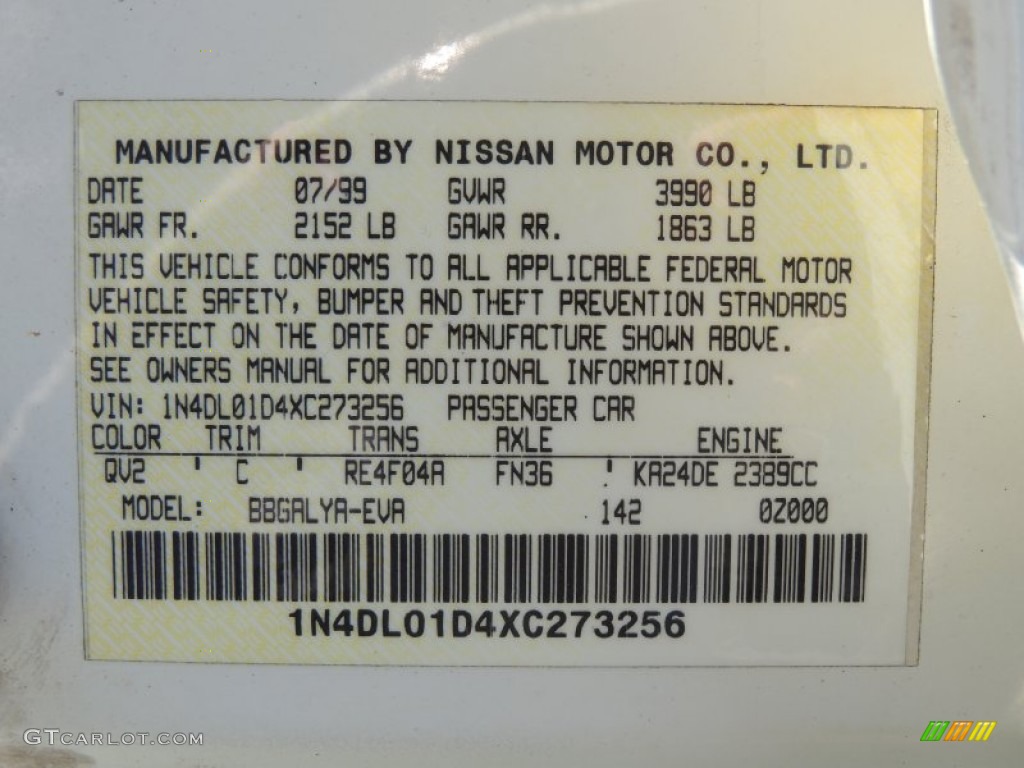 1999 Altima SE Limited - Cloud White / Blond photo #16