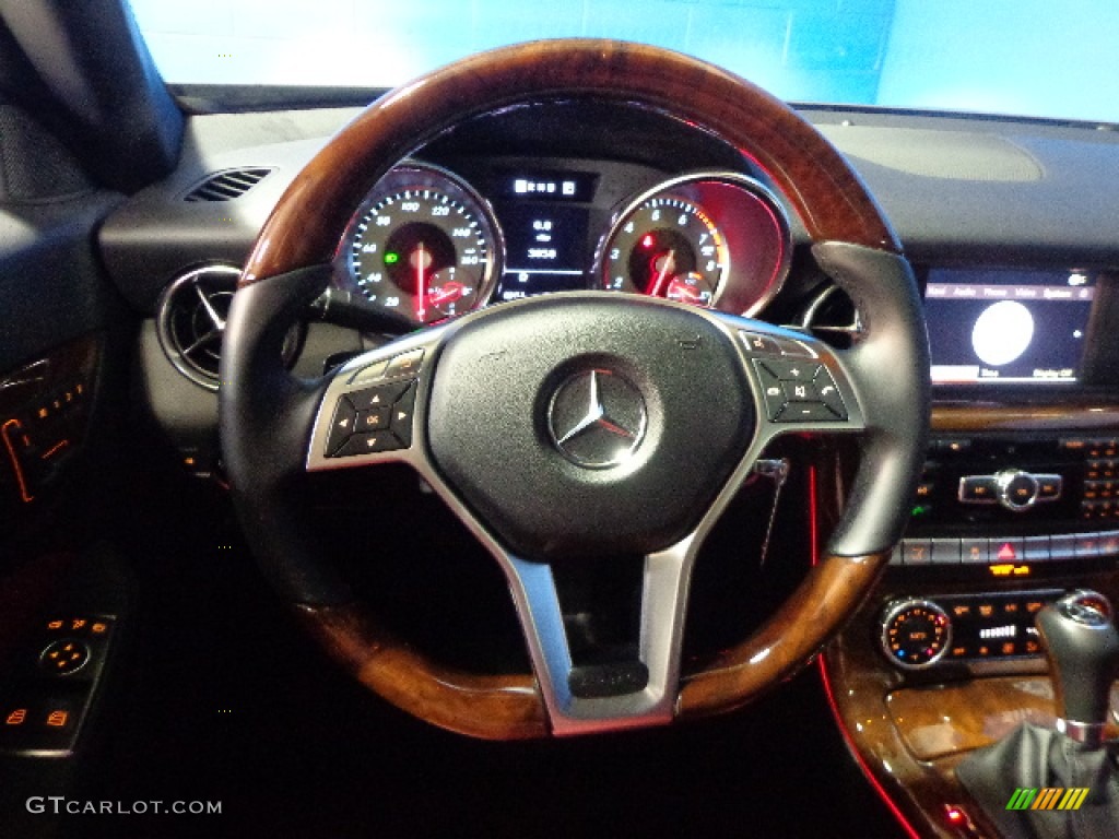 2012 Mercedes-Benz SLK 350 Roadster Bengal Red Steering Wheel Photo #80669625