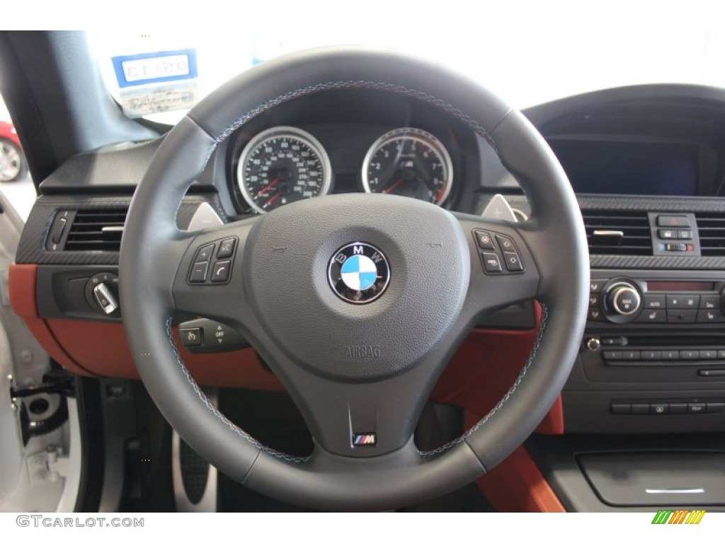2012 BMW M3 Coupe Fox Red Steering Wheel Photo #80670953