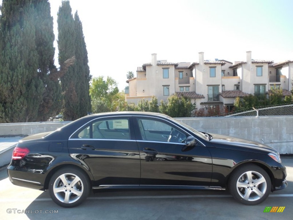 2014 E 350 Sedan - Black / Silk Beige/Espresso Brown photo #3