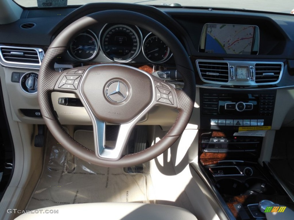 2014 E 350 Sedan - Black / Silk Beige/Espresso Brown photo #9
