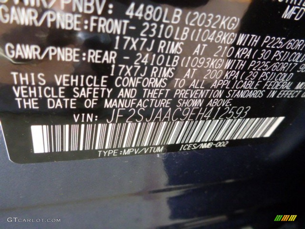 2014 Forester 2.5i - Marine Blue Pearl / Platinum photo #17