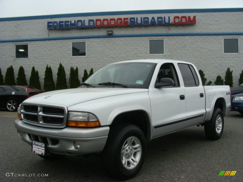 2004 Dakota SLT Quad Cab 4x4 - Bright White / Dark Slate Gray photo #1