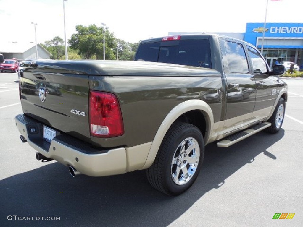 2012 Ram 1500 Laramie Longhorn Crew Cab 4x4 - Sagebrush Pearl / Light Pebble Beige/Bark Brown photo #8