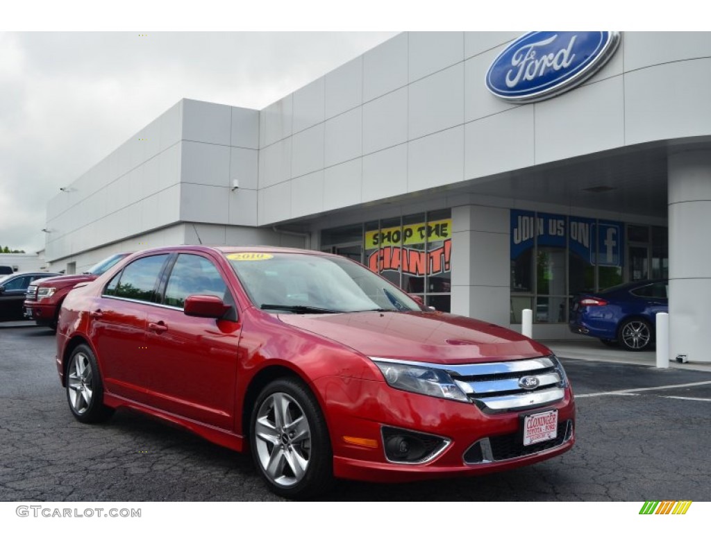 2010 Fusion Sport - Red Candy Metallic / Charcoal Black/Sport Black photo #1