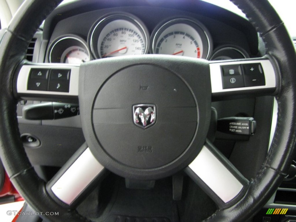 2008 Dodge Charger R/T Dark Slate Gray Steering Wheel Photo #80688641