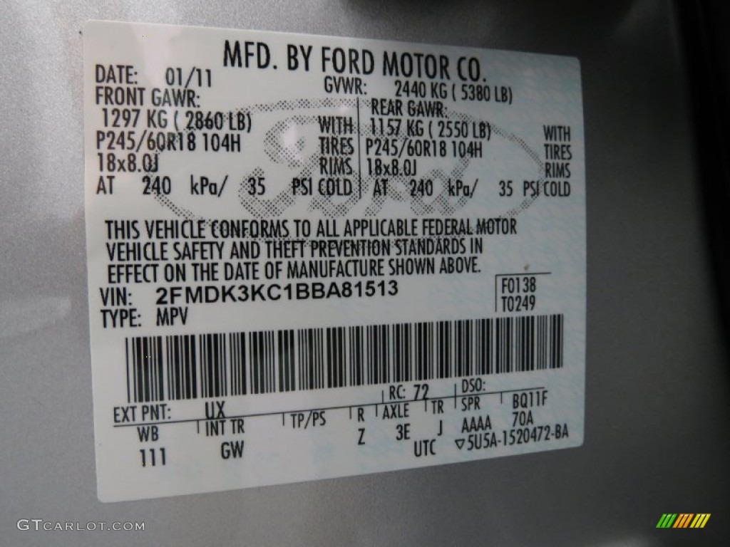 2011 Edge Color Code UX for Ingot Silver Metallic Photo #80692358