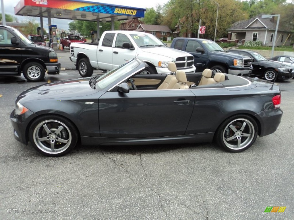 2008 1 Series 135i Convertible - Sparkling Graphite Metallic / Savanna Beige photo #4