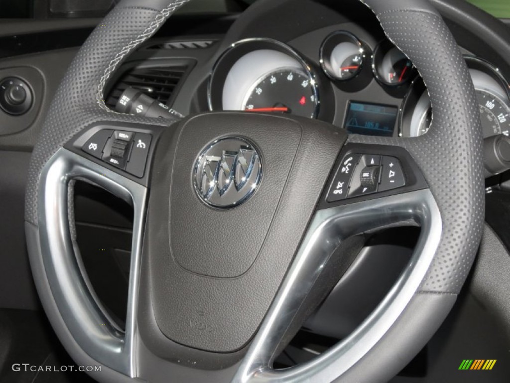 2013 Buick Regal GS Ebony Steering Wheel Photo #80696219
