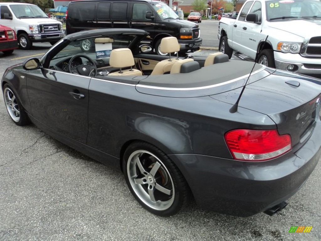 2008 1 Series 135i Convertible - Sparkling Graphite Metallic / Savanna Beige photo #26