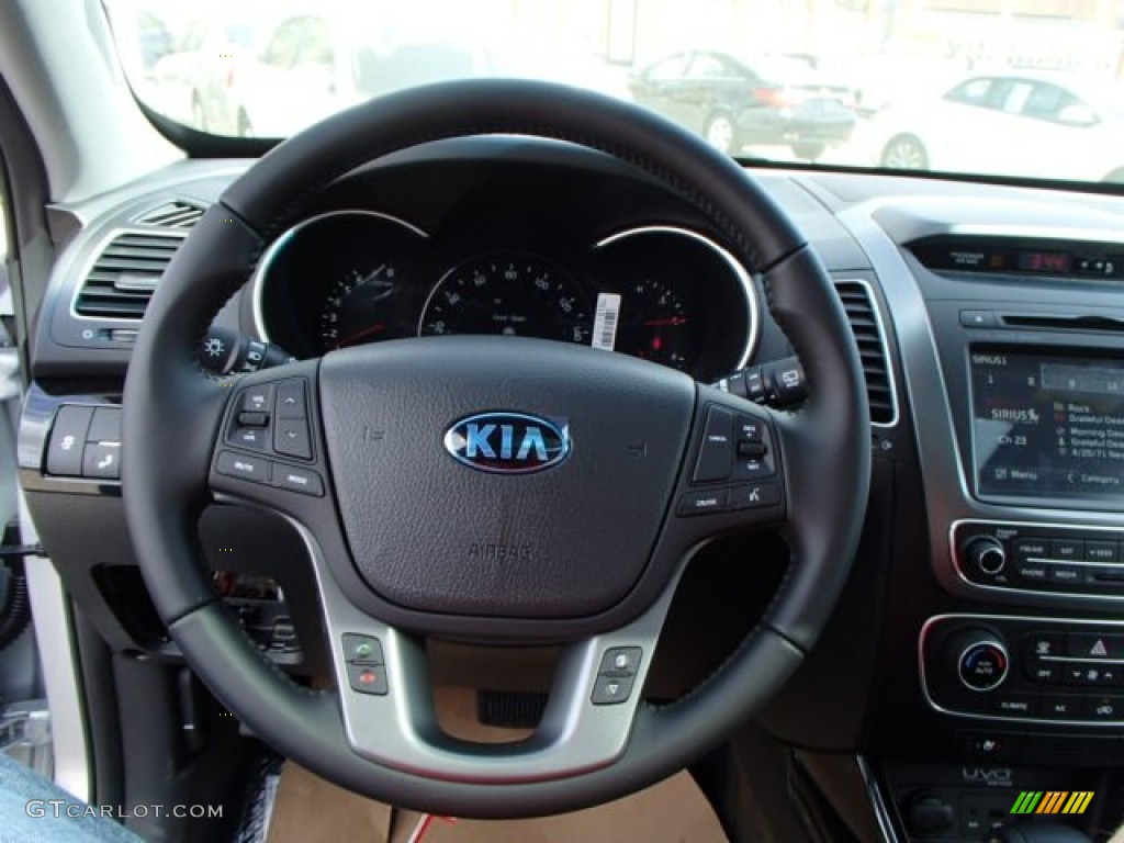 2014 Kia Sorento EX V6 AWD Black Steering Wheel Photo #80697587