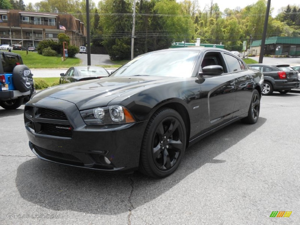 Pitch Black 2013 Dodge Charger R/T Road & Track Exterior Photo #80702918
