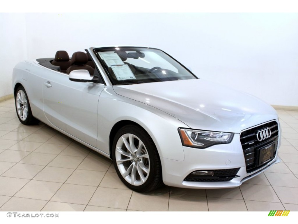 2013 A5 2.0T quattro Cabriolet - Ice Silver Metallic / Velvet Beige/Moor Brown photo #1