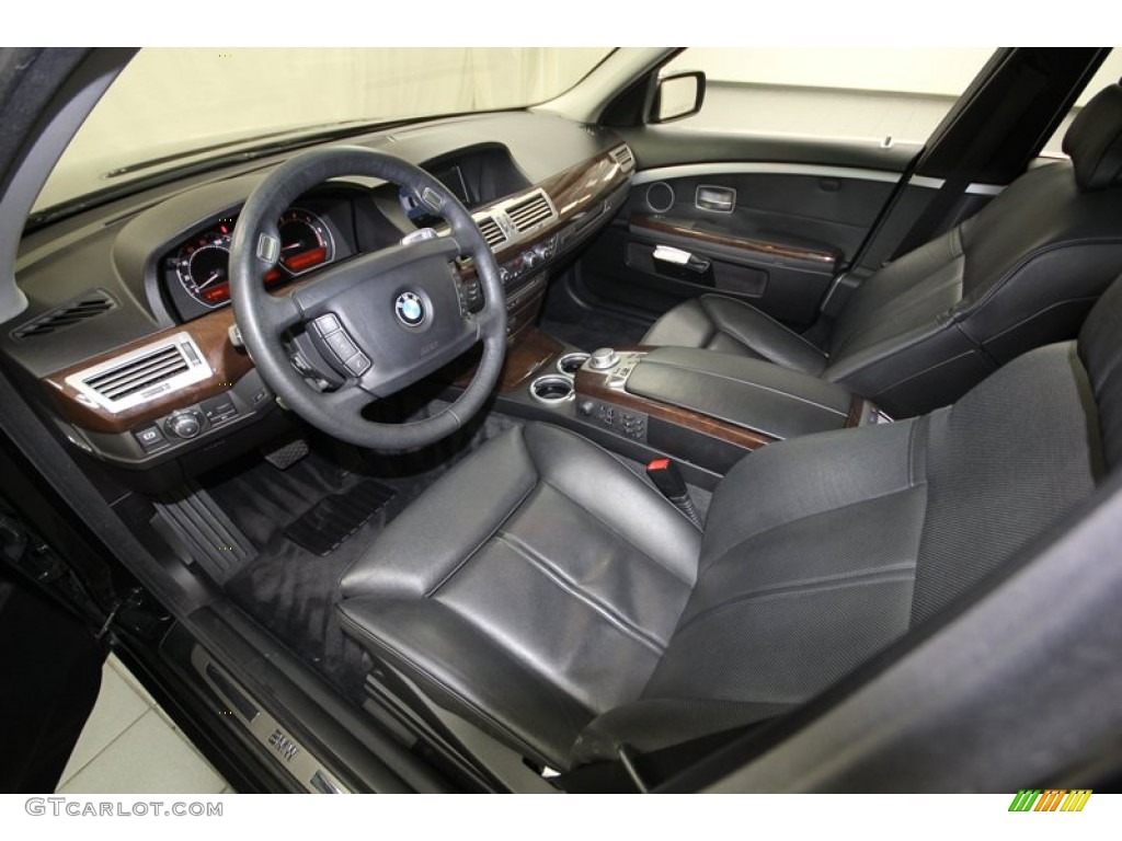 Black Interior 2008 BMW 7 Series 750Li Sedan Photo #80703467
