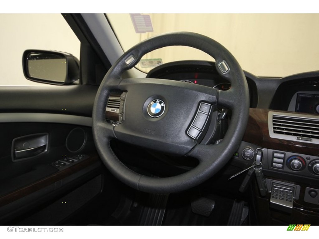 2008 BMW 7 Series 750Li Sedan Black Steering Wheel Photo #80703952