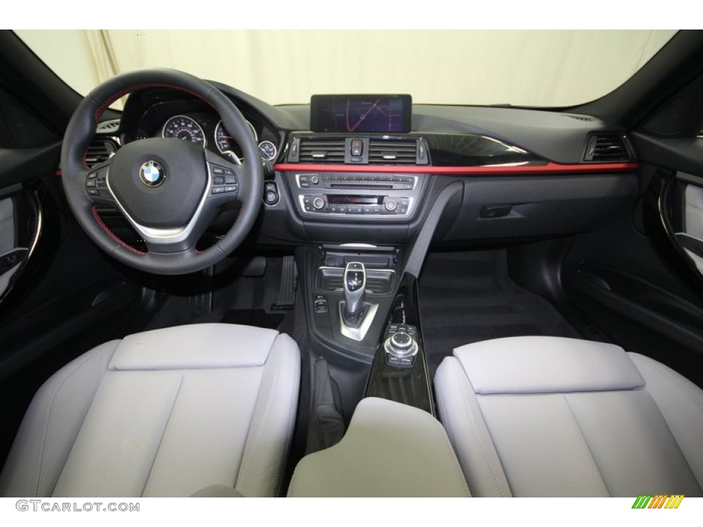 2012 BMW 3 Series 328i Sedan Everest Grey/Black Highlight Dashboard Photo #80706200