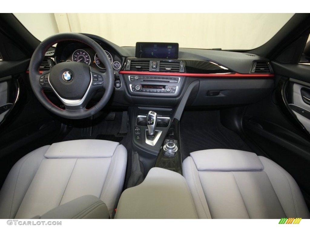 2012 BMW 3 Series 328i Sedan Everest Grey/Black Highlight Dashboard Photo #80707103