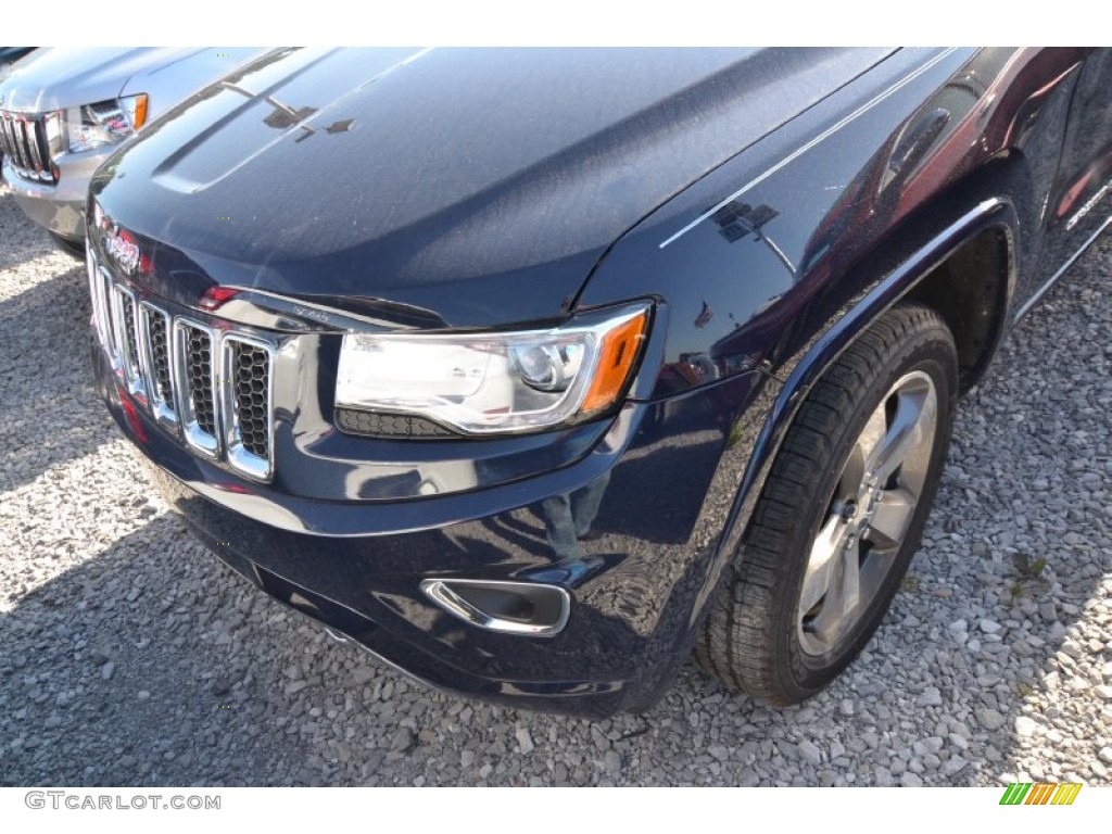 2014 Grand Cherokee Overland 4x4 - True Blue Pearl / Overland Nepal Jeep Brown Light Frost photo #6