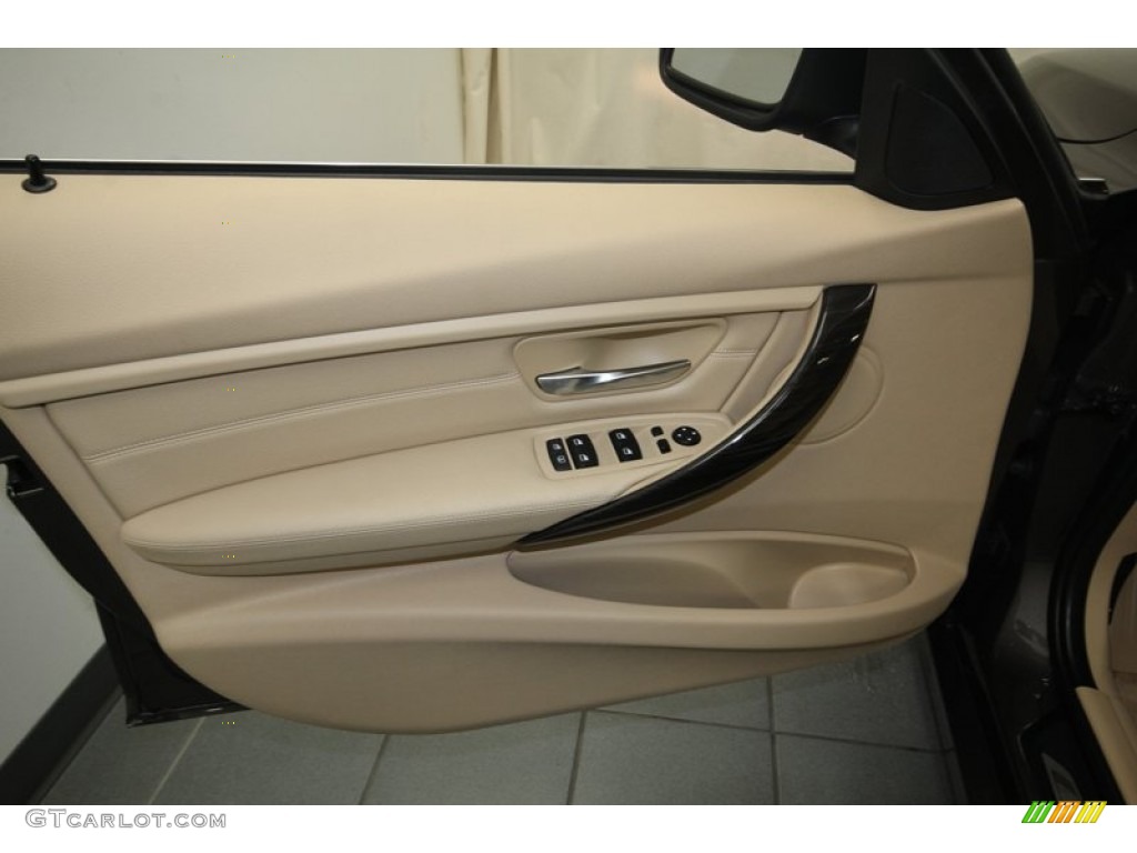 2012 BMW 3 Series 328i Sedan Venetian Beige Door Panel Photo #80712131