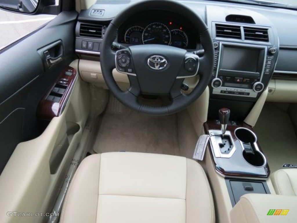 2013 Camry XLE V6 - Attitude Black Metallic / Ivory photo #5