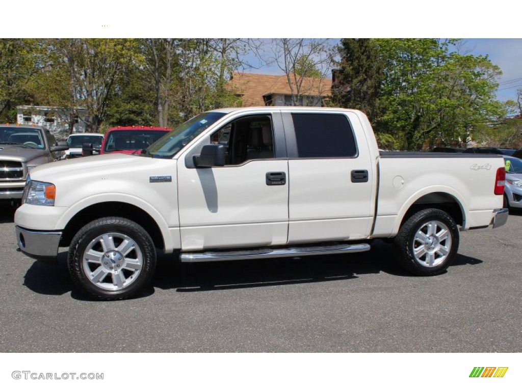 White Sand Tri-Coat 2007 Ford F150 Lariat SuperCrew 4x4 Exterior Photo #80715392