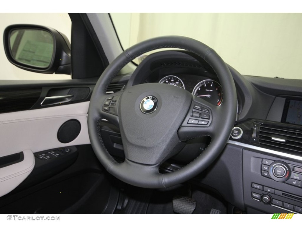 2014 BMW X3 xDrive28i Oyster Steering Wheel Photo #80717792