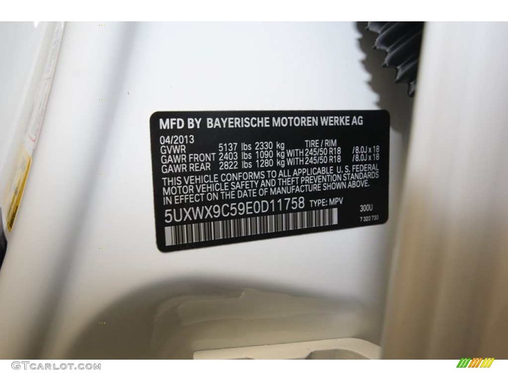 2014 X3 Color Code 300 for Alpine White Photo #80717969
