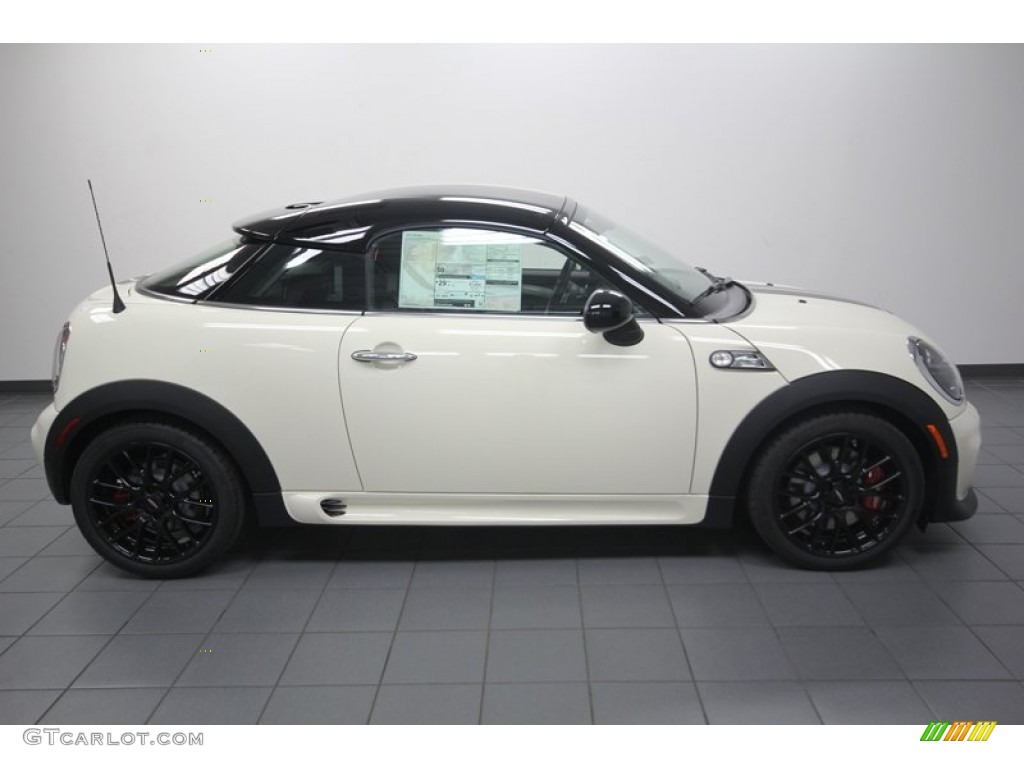 2013 Cooper John Cooper Works Coupe - Pepper White / Recaro Sport Black/Dinamica photo #2