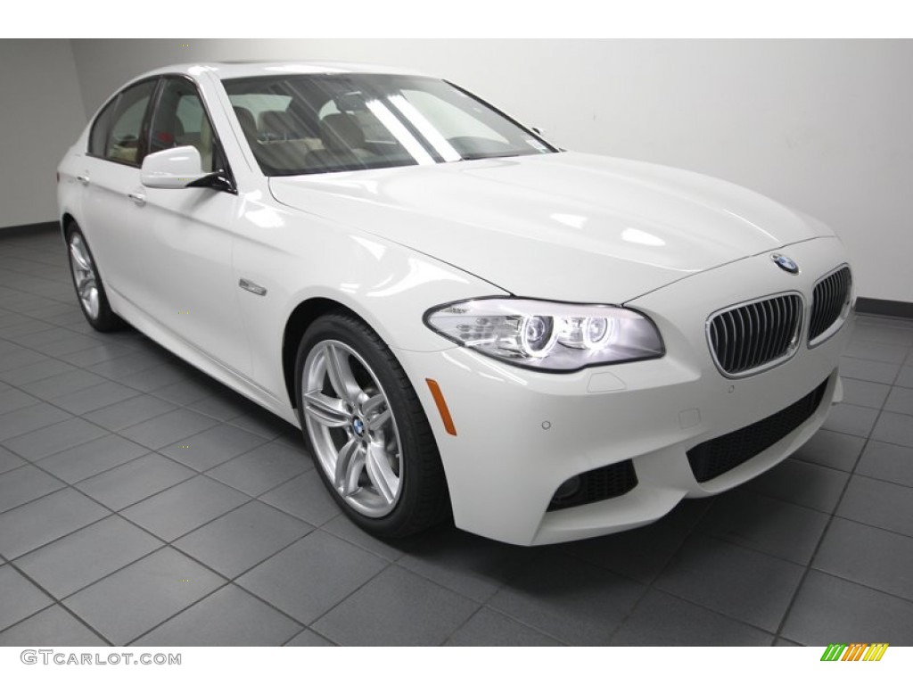 2013 5 Series 535i Sedan - Alpine White / Venetian Beige photo #1
