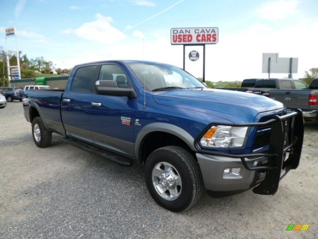 2011 Ram 3500 HD SLT Outdoorsman Crew Cab 4x4 - Deep Water Blue Pearl / Light Pebble Beige/Bark Brown photo #1