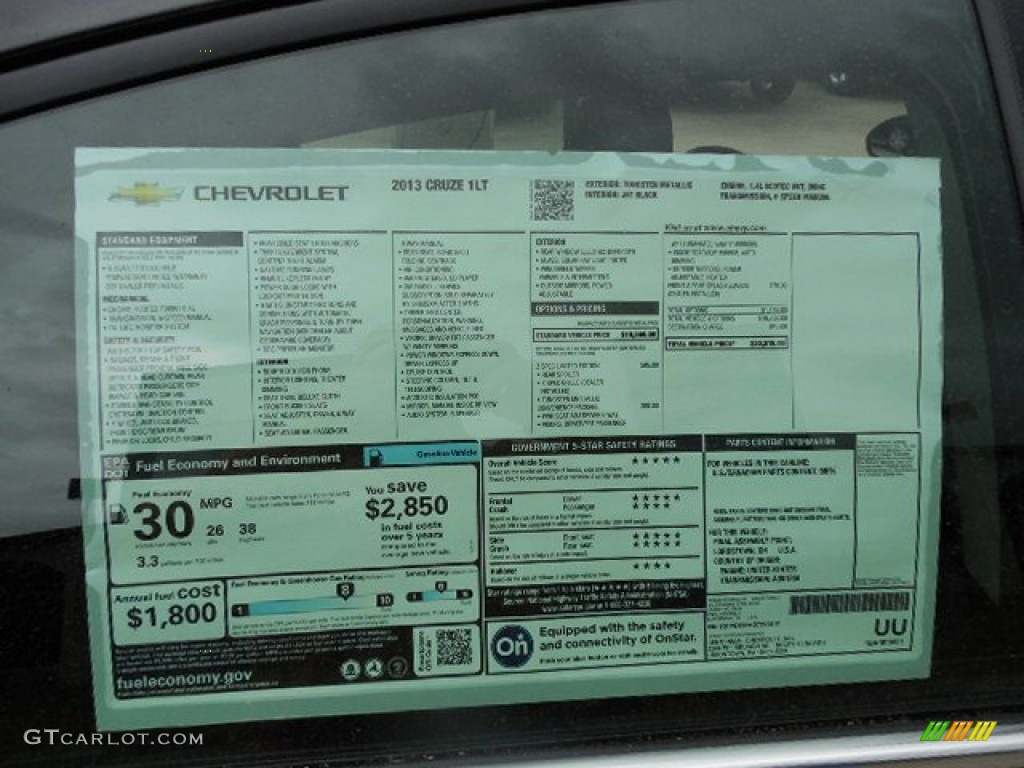 2013 Chevrolet Cruze LT Window Sticker Photos