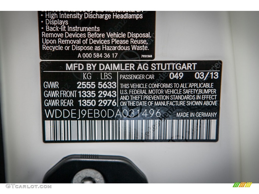 2013 CL Color Code 049 for designo Magno Cashmere White Photo #80726553