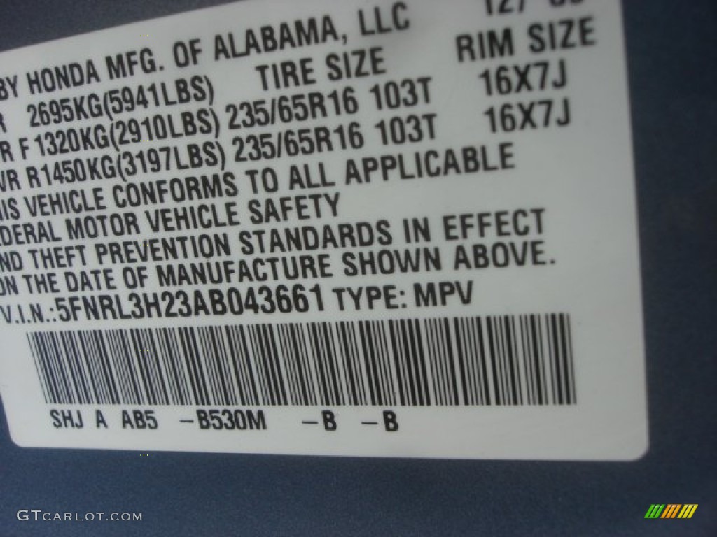 2010 Odyssey LX - Ocean Mist Metallic / Gray photo #26